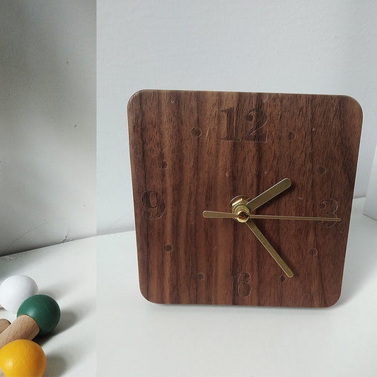 XMT  Solid wood creative simple desktop silent desk clock