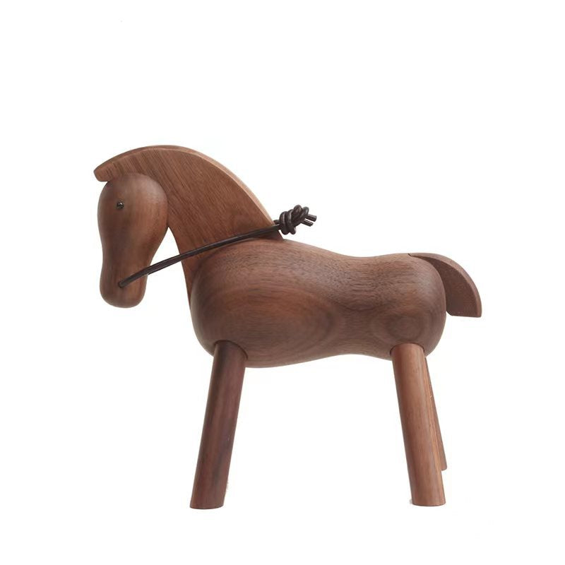 VKXK Solid wood small wooden horse living room decoration decoration, Nordic and Danish puppet decoration
