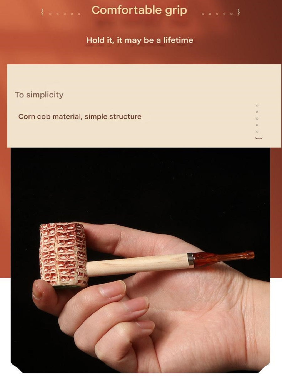 DHYJ Natural disposable corncob pipes, suitable for beginners to practice or entertain guests, 6 per pack