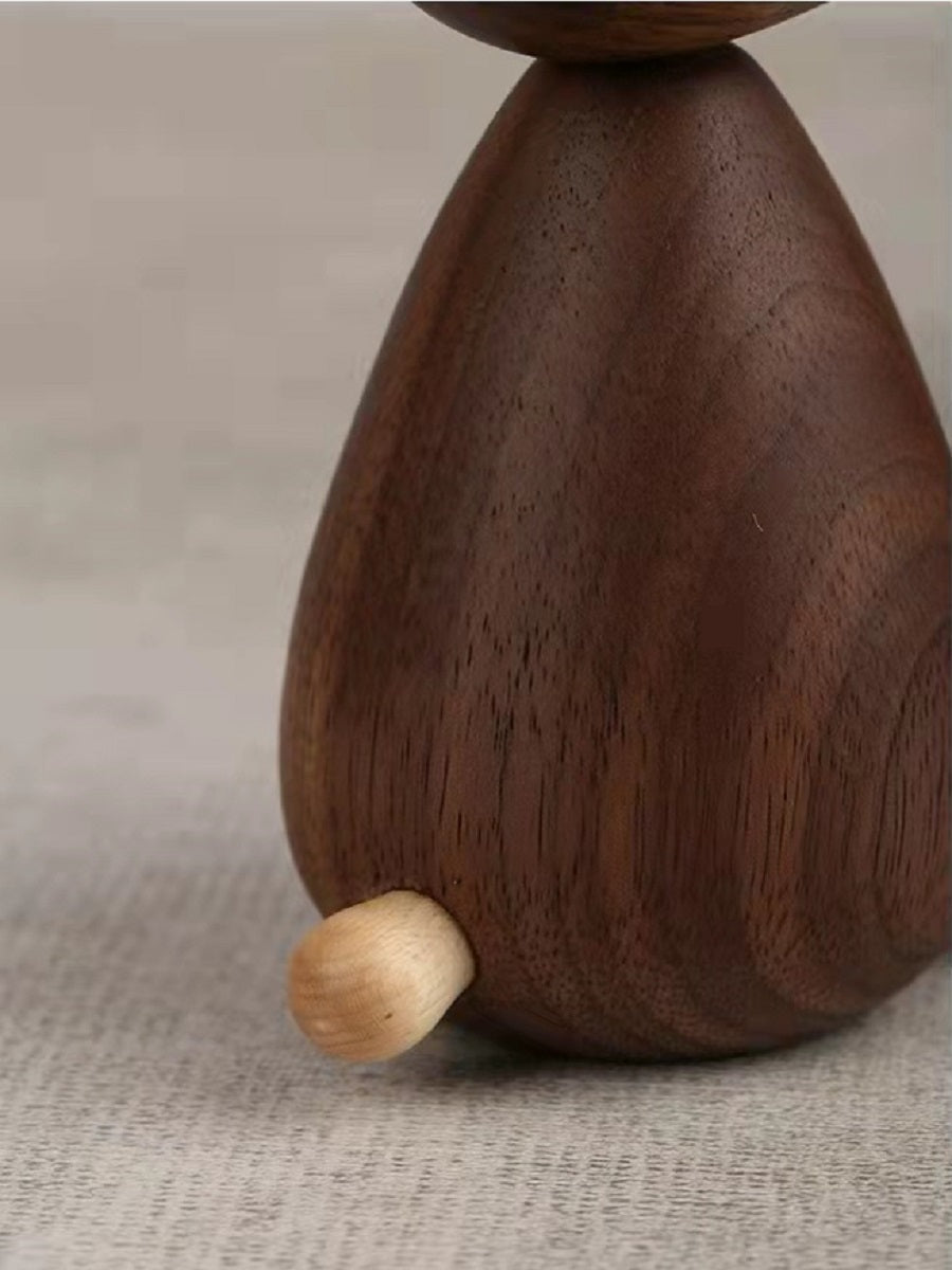 VKXK Danish style black walnut black bear ornaments, home decoration, handmade