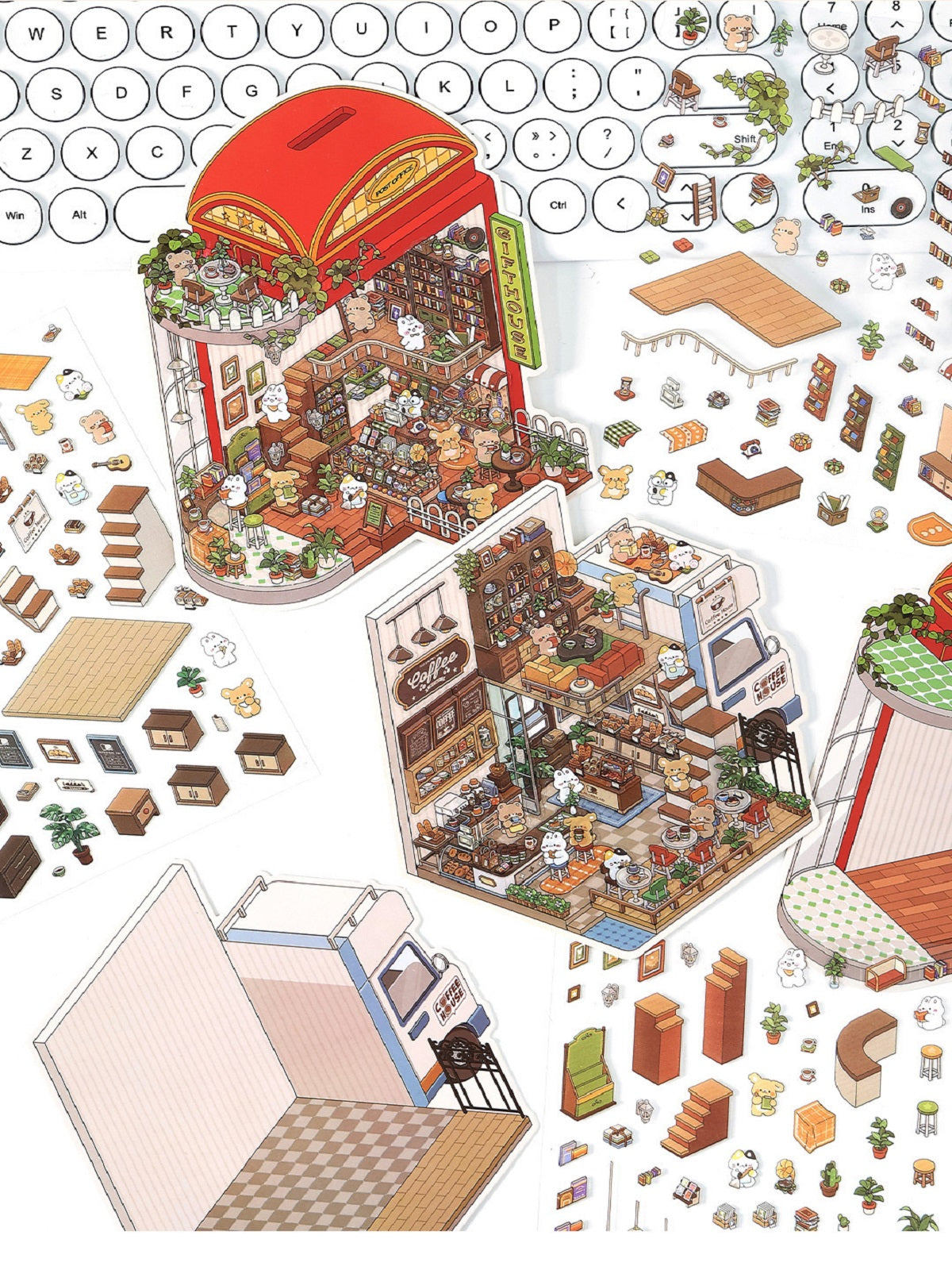 RetroStory Infeel.Me 2.5D background decoration stickers, diy landscaping stickers