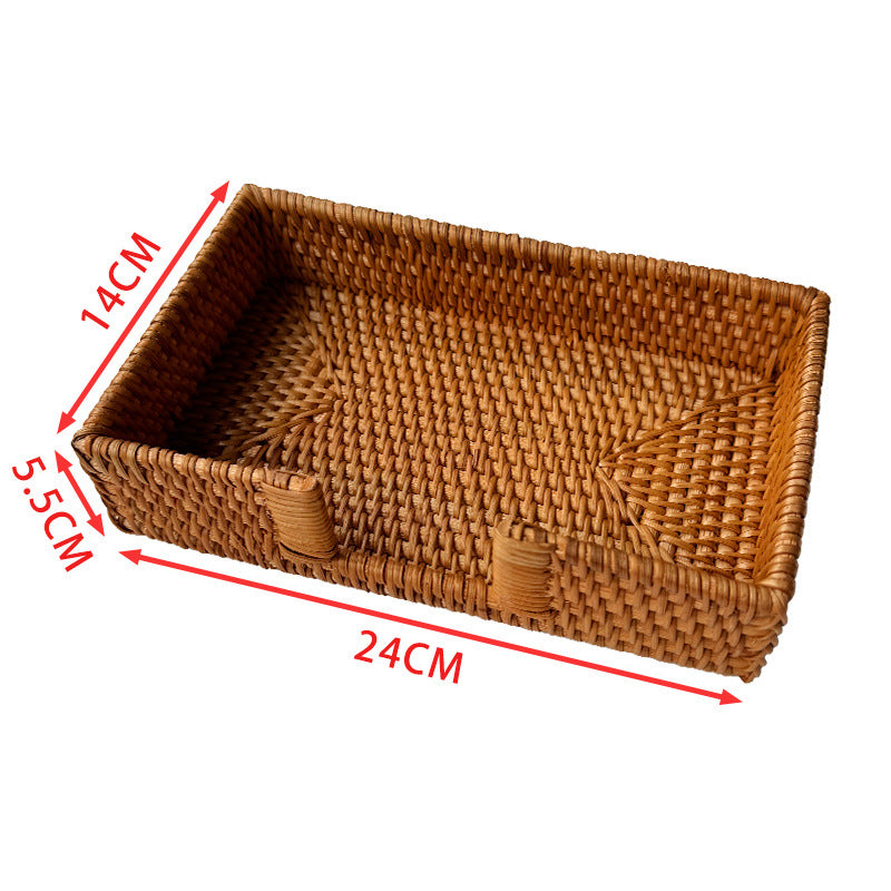 BGS Japanese pastoral style autumn ivy rattan tissue box, living room, desktop simple storage box，2 pieces