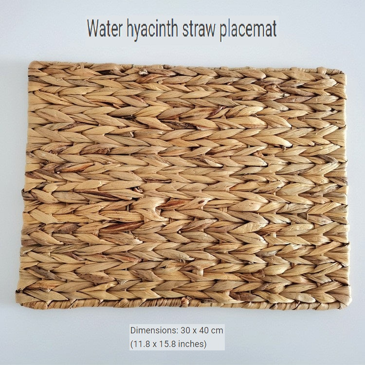 BGS Handmade Water Hyacinthus Grass Woven Placemats, Anti-scalding and Insulated Pot Mats, Round, Rectangular, Oval, Diameter 10-38cm (3.94-15 inches)