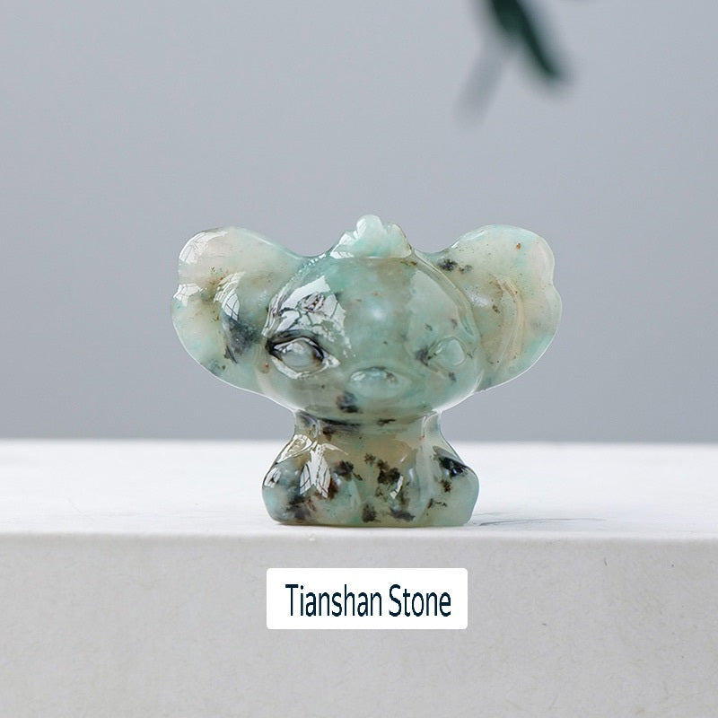 RYS Carved pieces of natural crystal gemstone Stitch, which can be used as ornaments or pendant gifts