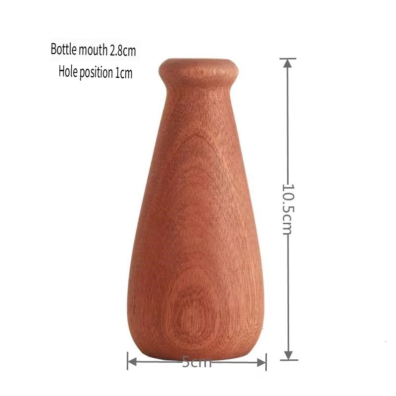 VKXK African Sabili wooden hand-made vase, solid wood flower arrangement, desktop decoration, retro handmade simple dry vase decoration