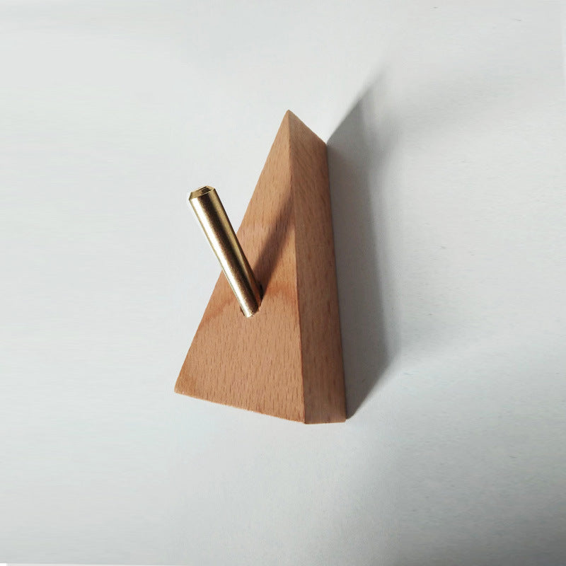 XMT Scandinavian-style solid wood hook, two installation methods, made of black walnut, beech brass, handmade