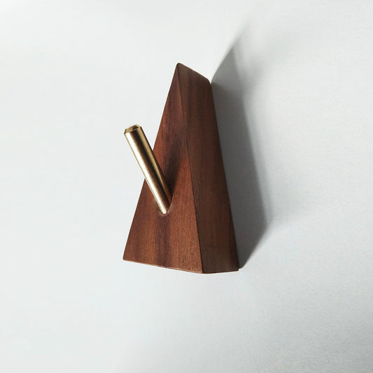 XMT Scandinavian-style solid wood hook, two installation methods, made of black walnut, beech brass, handmade
