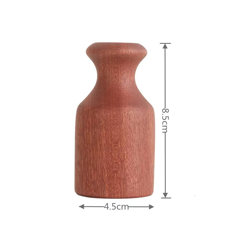 VKXK African Sabili wooden hand-made vase, solid wood flower arrangement, desktop decoration, retro handmade simple dry vase decoration