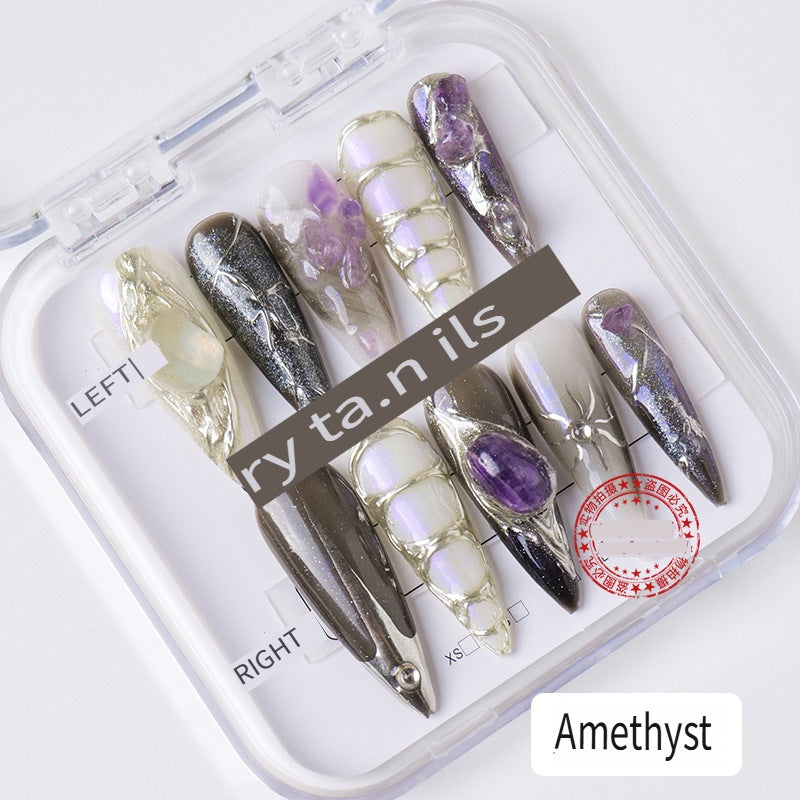 APENG Natural crystal gravel manicure sheet, fake nail manicure sheet