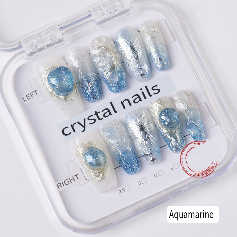 APENG Natural crystal gravel manicure sheet, fake nail manicure sheet