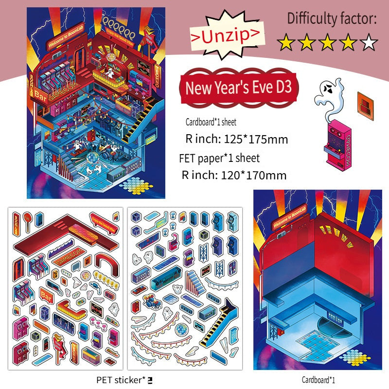 RetroStory Infeel.Me 2.5D background decoration stickers, diy landscaping stickers