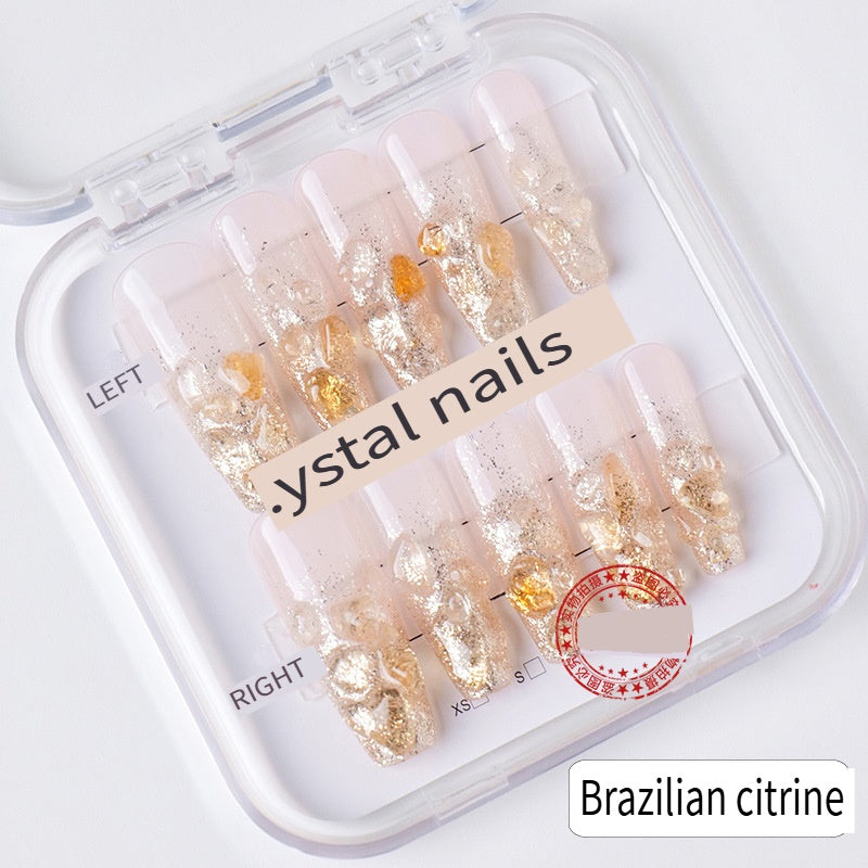 APENG Natural crystal gravel manicure sheet, fake nail manicure sheet