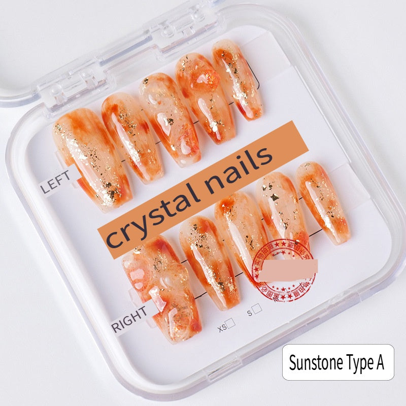 APENG Natural crystal gravel manicure sheet, fake nail manicure sheet