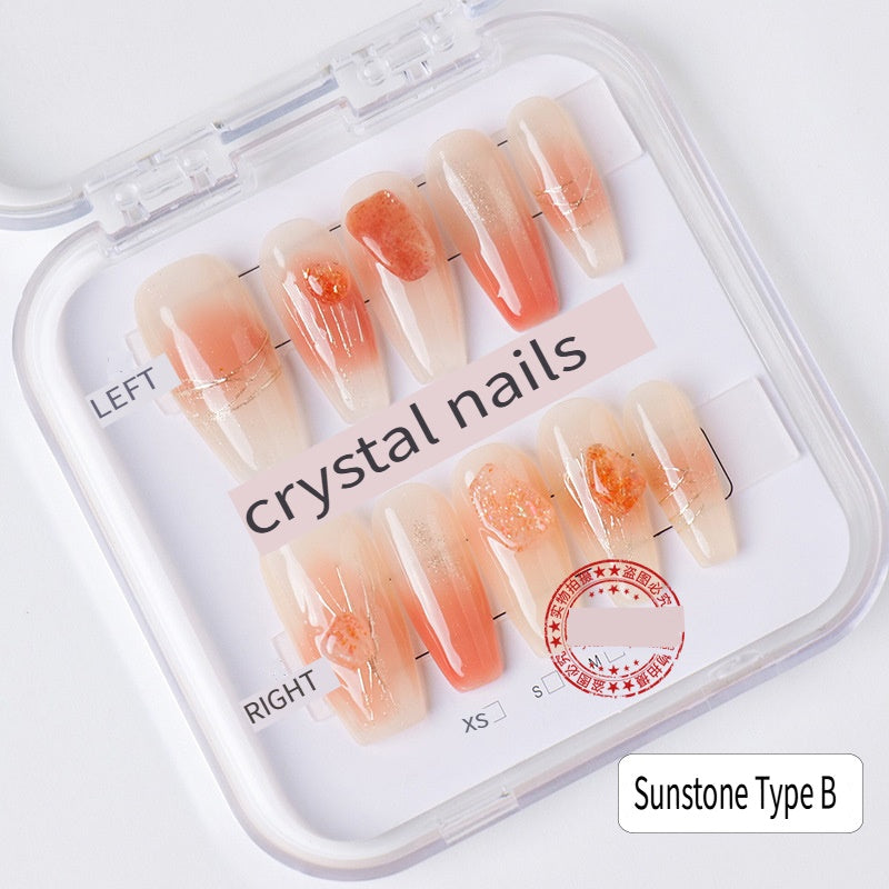 APENG Natural crystal gravel manicure sheet, fake nail manicure sheet