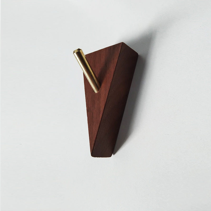XMT Scandinavian-style solid wood hook, two installation methods, made of black walnut, beech brass, handmade