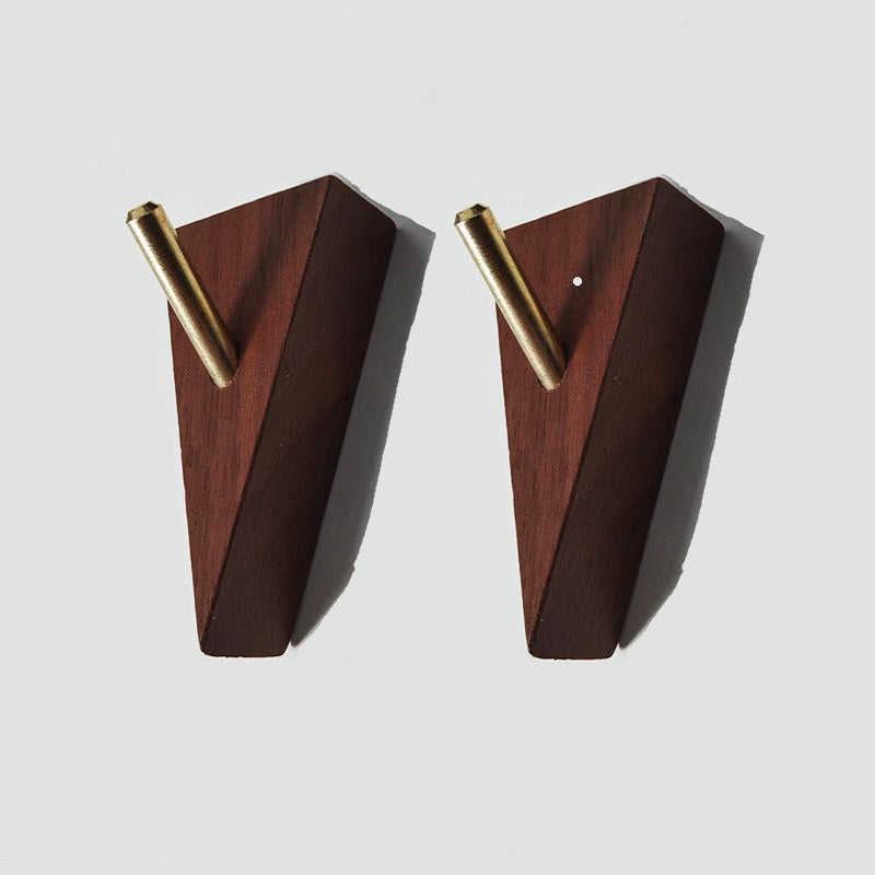 XMT Scandinavian-style solid wood hook, two installation methods, made of black walnut, beech brass, handmade