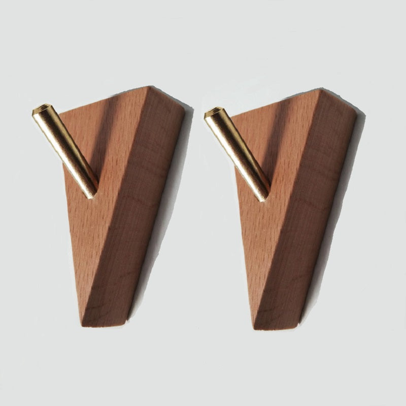 XMT Scandinavian-style solid wood hook, two installation methods, made of black walnut, beech brass, handmade
