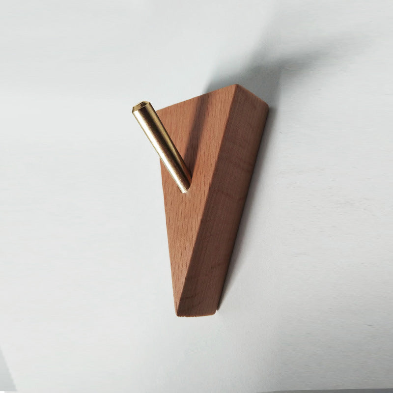 XMT Scandinavian-style solid wood hook, two installation methods, made of black walnut, beech brass, handmade