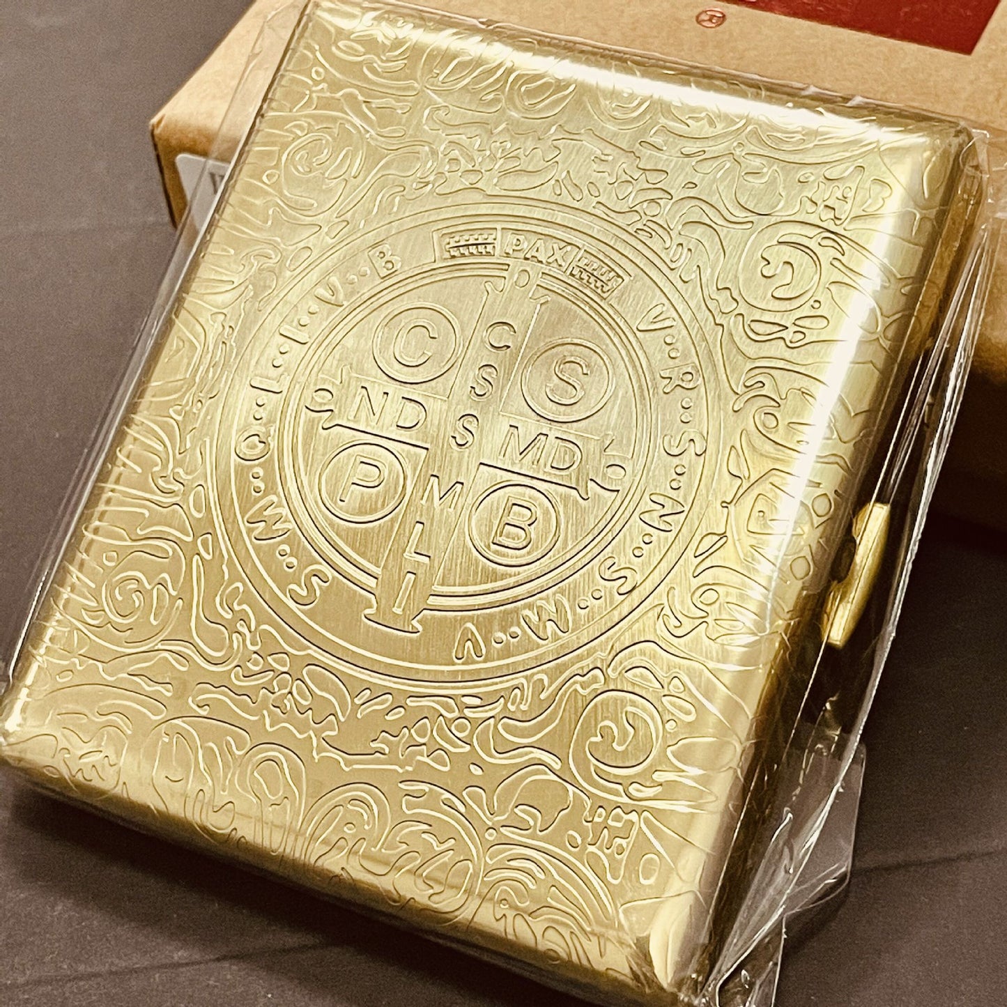 IMCO Austrian IMCO brass ultra-thin cigarette case, pack of 20, creative 6-sided engraving, gift collection