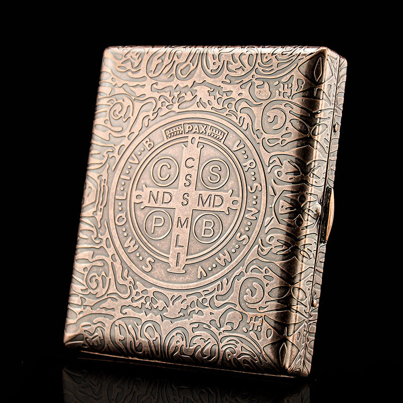 IMCO Austrian IMCO brass ultra-thin cigarette case, pack of 20, creative 6-sided engraving, gift collection