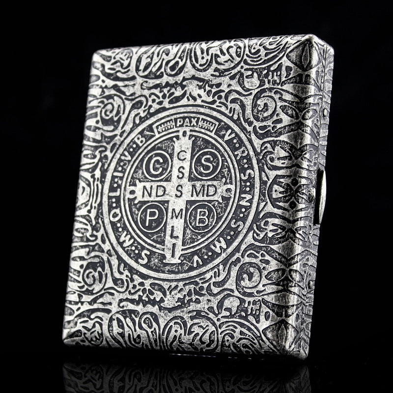 IMCO Austrian IMCO brass ultra-thin cigarette case, pack of 20, creative 6-sided engraving, gift collection