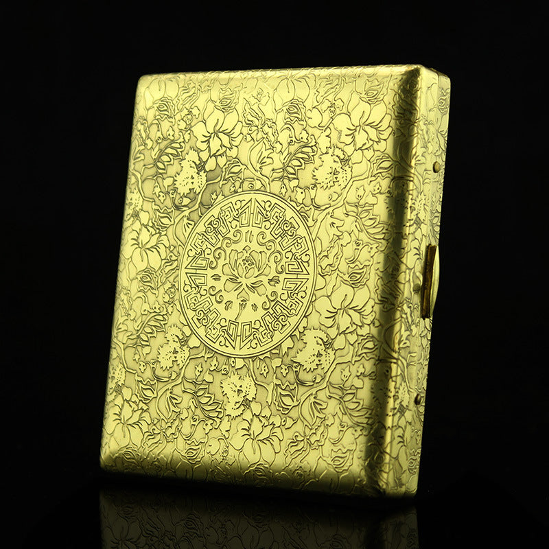 IMCO Austrian IMCO brass ultra-thin cigarette case, pack of 20, creative 6-sided engraving, gift collection