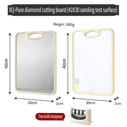 HOMGED Pure titanium antibacterial, raw and cooked slitting double-sided cutting board, household mildew-proof cutting board。A knife sharpener will be given for ordering.