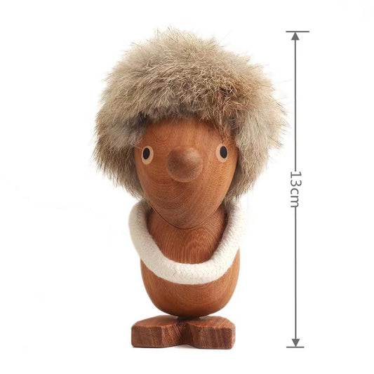 VKXK Nordic teak wood Viking puppet ornaments, suitable for home desktop, car, gift