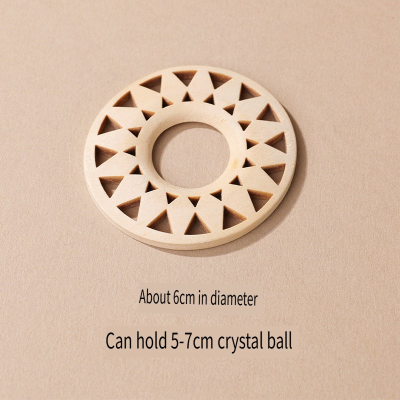 RYS Wooden root carved crystal ball base, home decoration