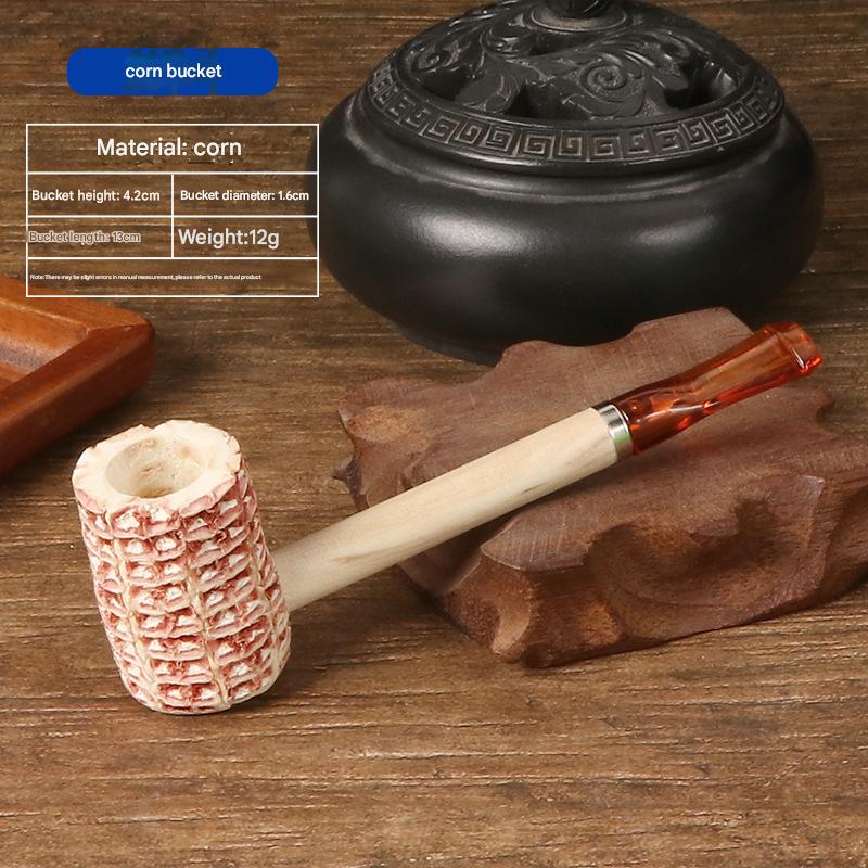 DHYJ Natural disposable corncob pipes, suitable for beginners to practice or entertain guests, 6 per pack