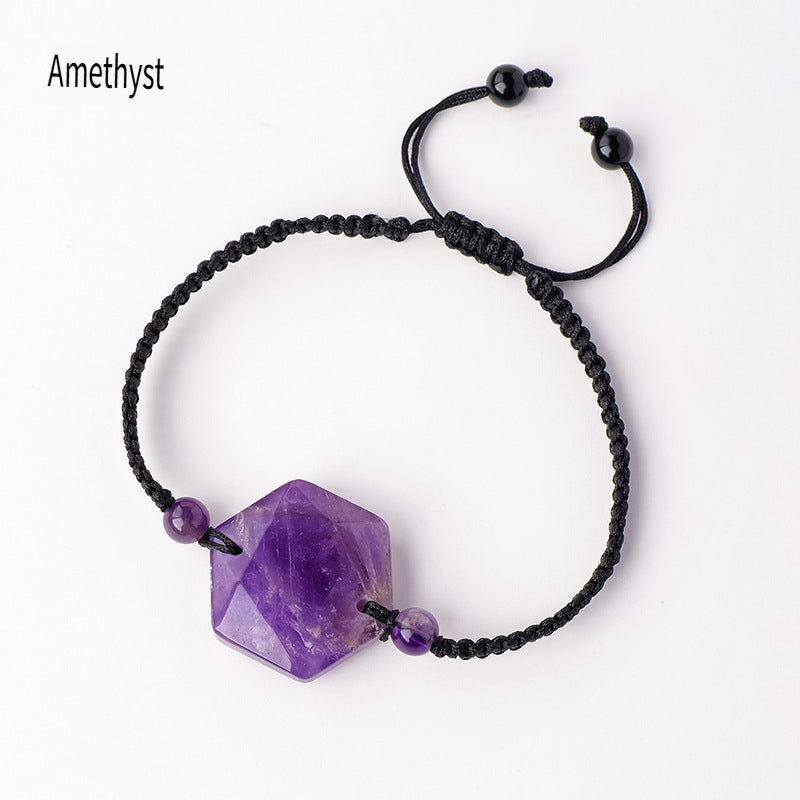 RYS Natural crystal rough stone hand-woven six-pointed star bracelet