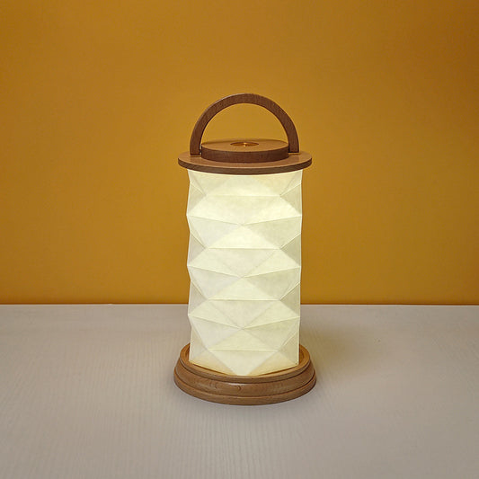 OBB Creative solid wood paper art atmosphere desk lamp, cultural and creative gift lamp, ornaments, touch dimming LED rechargeable night light