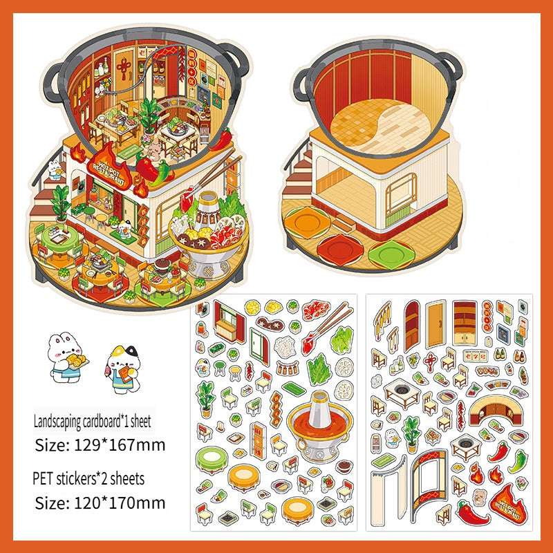 RetroStory Infeel.Me 2.5D background decoration stickers, diy landscaping stickers