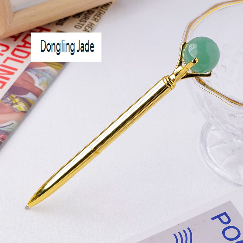 RYS Natural crystal ball metal ballpoint pen, student gift