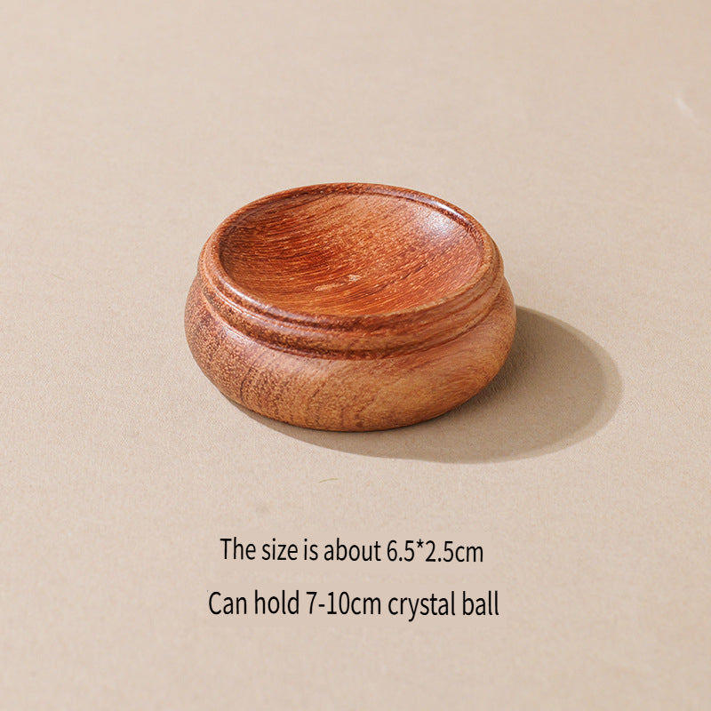 RYS Wooden root carved crystal ball base, home decoration