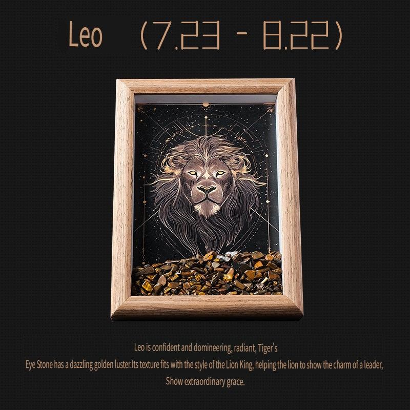 RYS Natural crystal gravel Twelve Constellations Photo frame decoration, crystal DIY hanging Artist Home Desktop Decoration