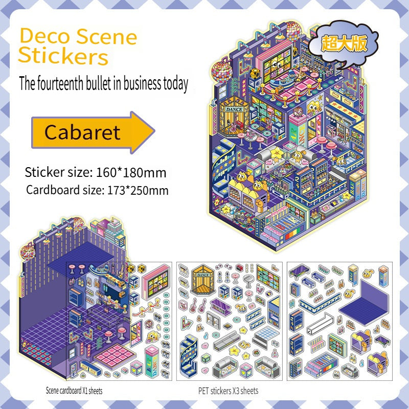 RetroStory Infeel.Me 2.5D background decoration stickers, diy landscaping stickers