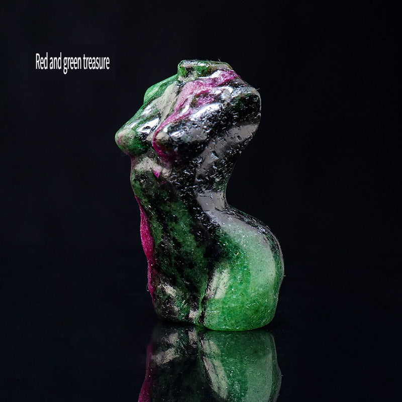 RYS Mini female model torso carved with natural crystal gems handicraft ornaments