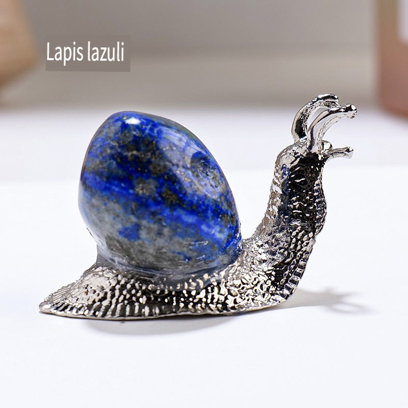 RYS Natural crystal rolling stone snail decoration, home office decoration decoration