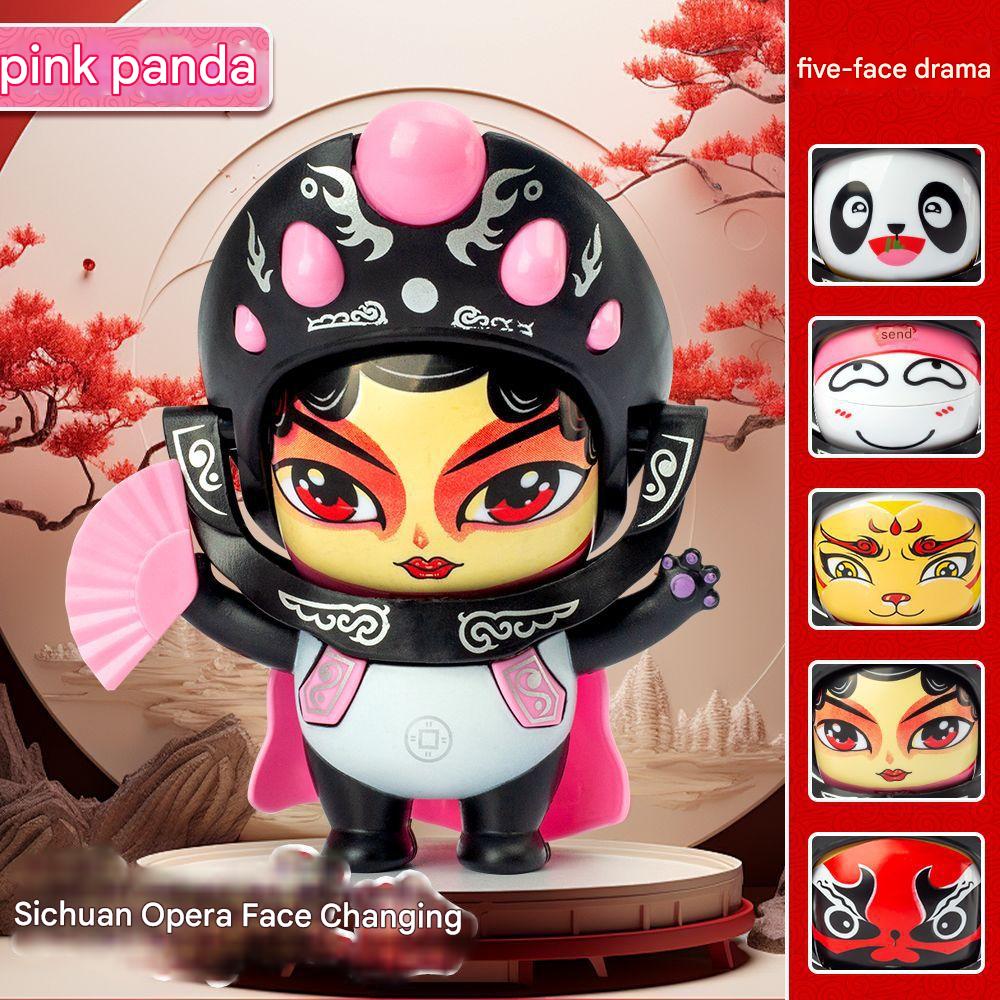 KKT Nezha Face Changer Doll Keychain Press Button Face Change Creative Toy