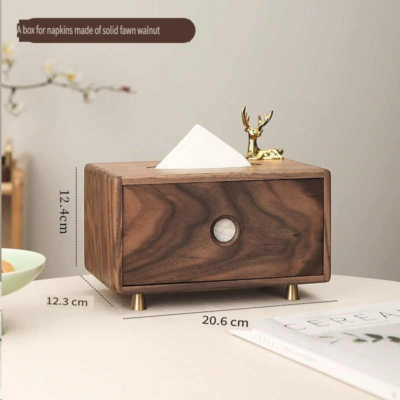 MYZD Walnut tissue box