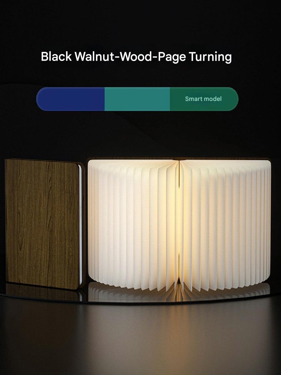 OBB OBB LED Folding Book Light with Bluetooth Speaker, Rechargeable Battery, Voice Control, Phone Control, Timer Function, Medium Size, Gift