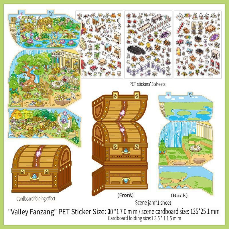 RetroStory Infeel.Me 2.5D background decoration stickers, diy landscaping stickers