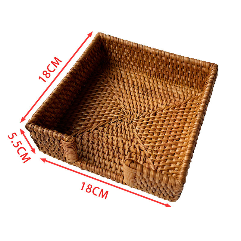 BGS Japanese pastoral style autumn ivy rattan tissue box, living room, desktop simple storage box，2 pieces