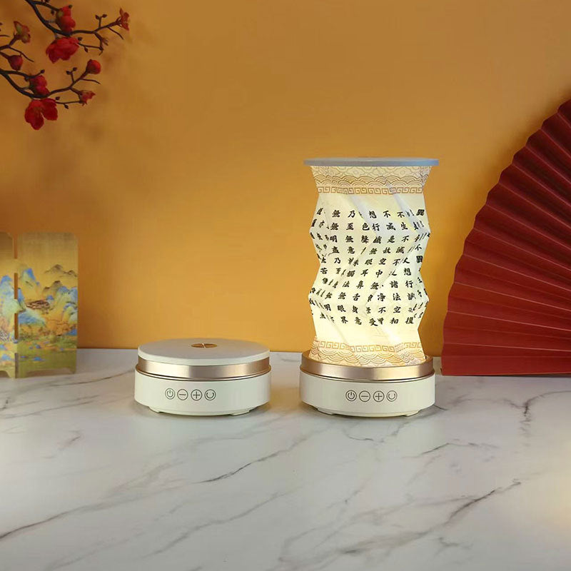 OBB LED folding night light, USB charging, rotating, with Bluetooth speaker, revolving lantern, cultural and creative gift