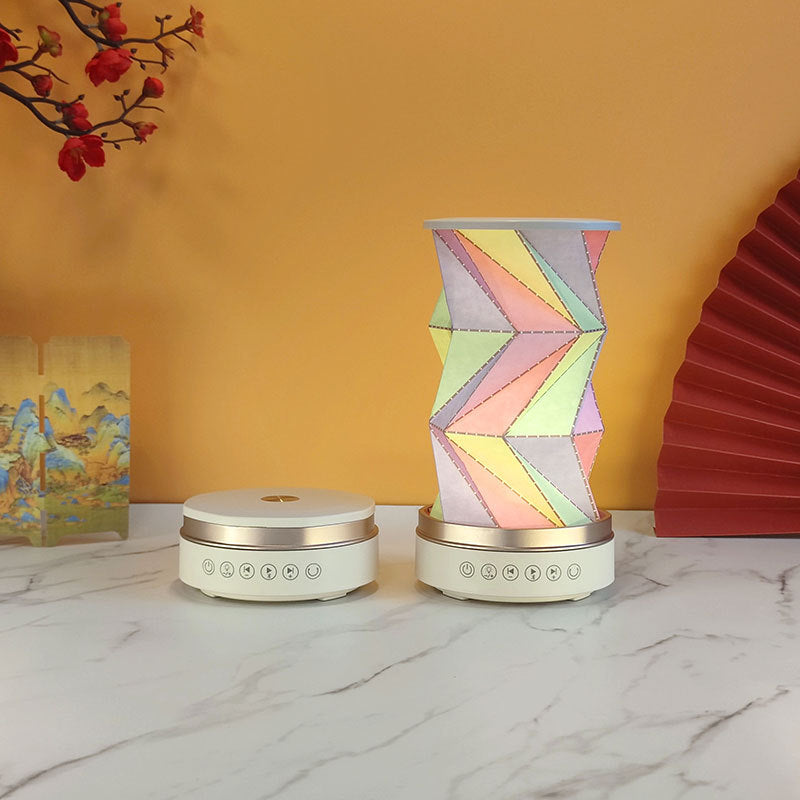 OBB LED folding night light, USB charging, rotating, with Bluetooth speaker, revolving lantern, cultural and creative gift