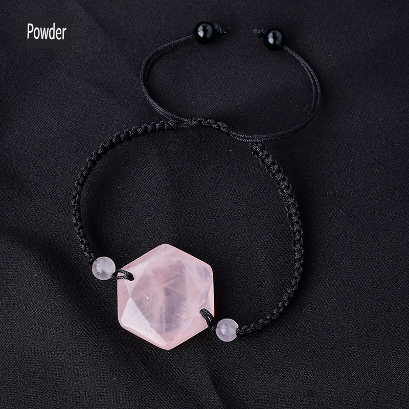 RYS Natural crystal rough stone hand-woven six-pointed star bracelet