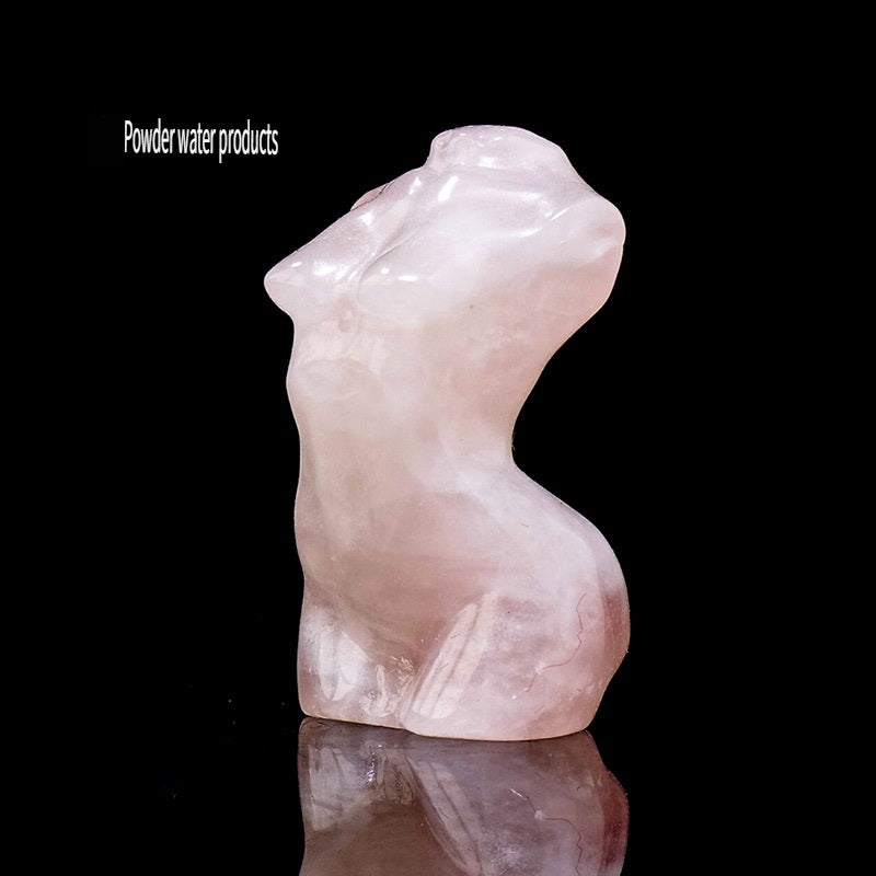 RYS Mini female model torso carved with natural crystal gems handicraft ornaments
