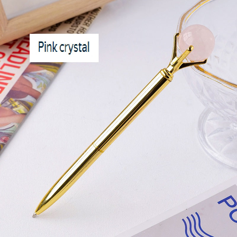 RYS Natural crystal ball metal ballpoint pen, student gift