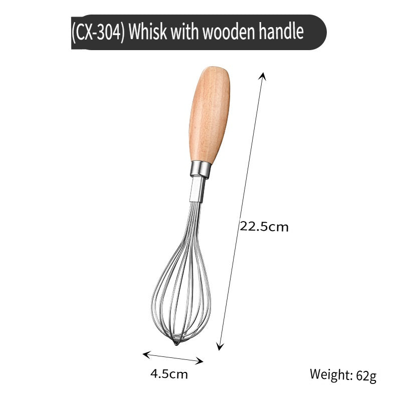 HOMGED 304 stainless steel kitchen with beech handle potato press, colander, egg liquid blender